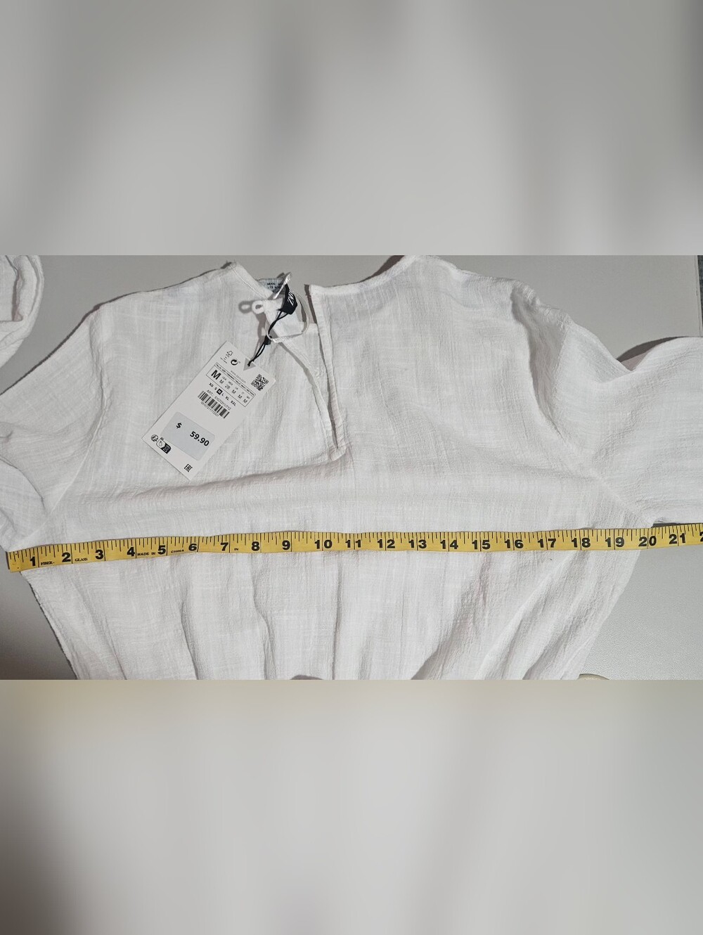 Zara White Embroidered Long-Sleeve Tiered Mini Dress - Picture 8 of 10